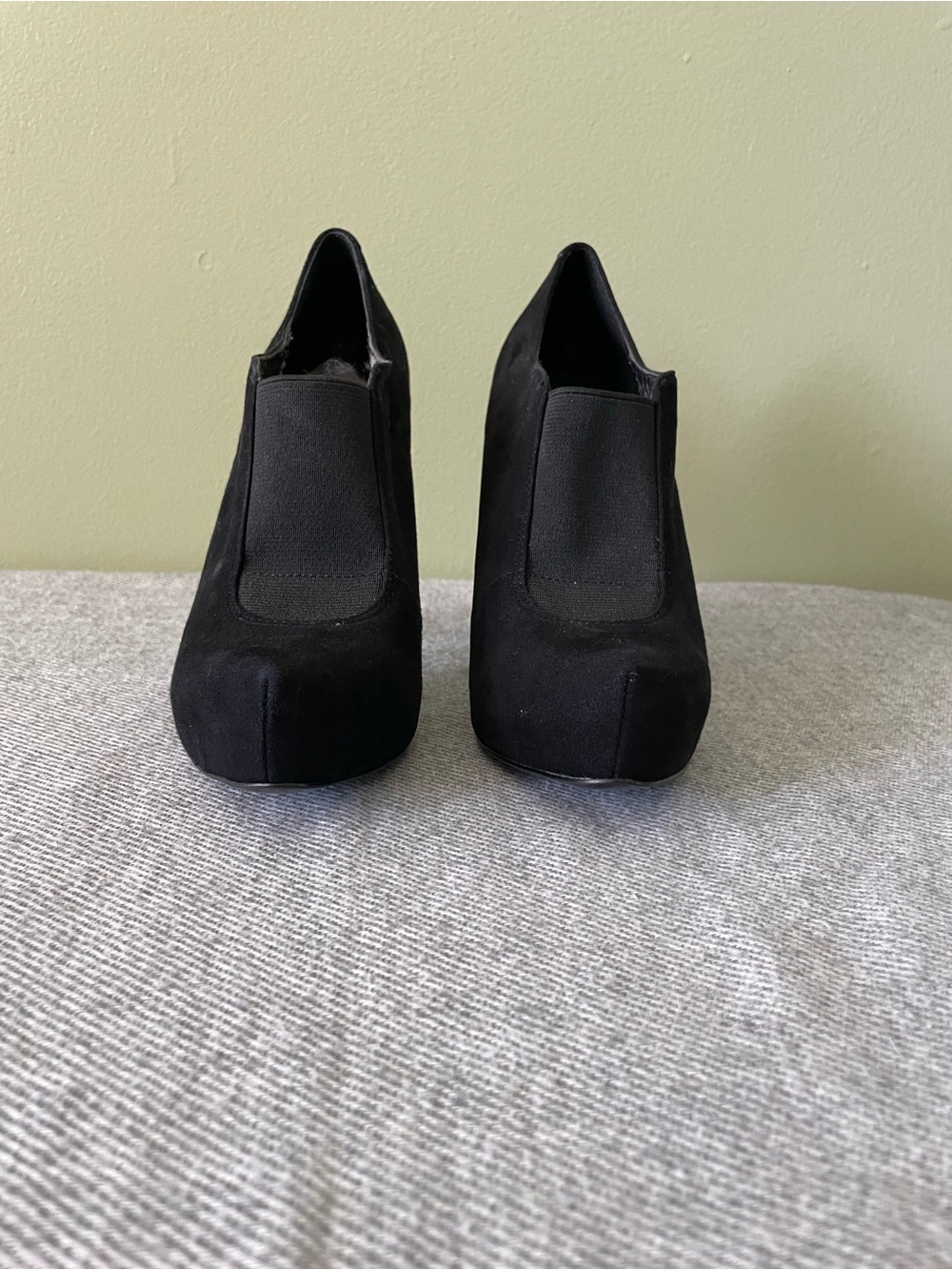 BCBGeneration Black Suede Platform Ankle Booties